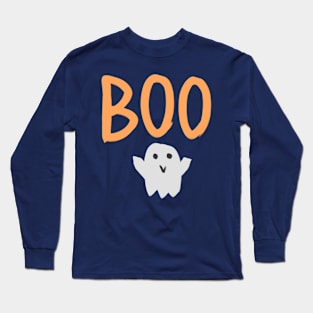 Boo Funny T-shirt Spooky Ghost Design For All Ages Long Sleeve T-Shirt